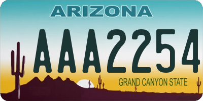 AZ license plate AAA2254