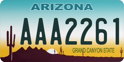 AZ license plate AAA2261