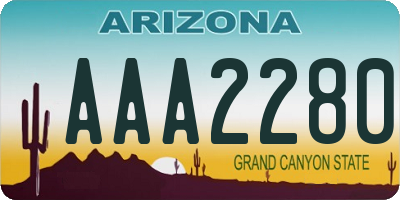 AZ license plate AAA2280