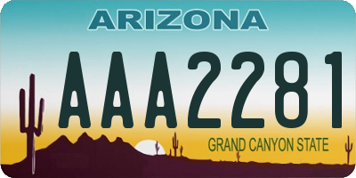 AZ license plate AAA2281