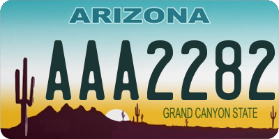 AZ license plate AAA2282