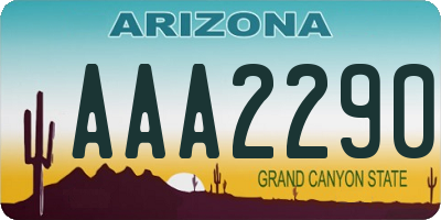 AZ license plate AAA2290