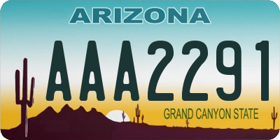 AZ license plate AAA2291