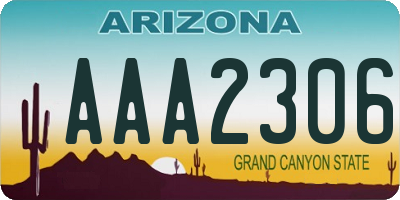 AZ license plate AAA2306