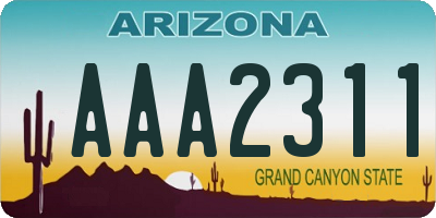 AZ license plate AAA2311