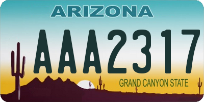 AZ license plate AAA2317