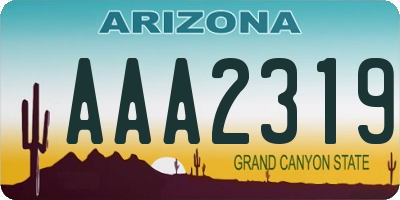 AZ license plate AAA2319