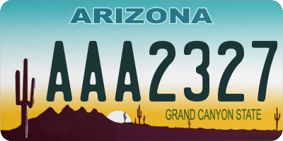 AZ license plate AAA2327