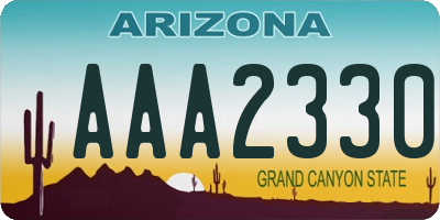 AZ license plate AAA2330