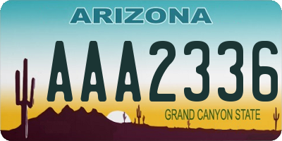 AZ license plate AAA2336