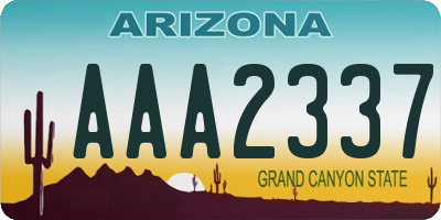 AZ license plate AAA2337