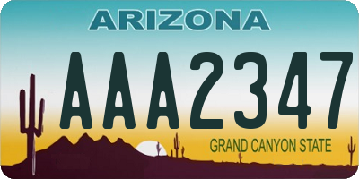 AZ license plate AAA2347