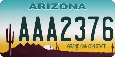 AZ license plate AAA2376