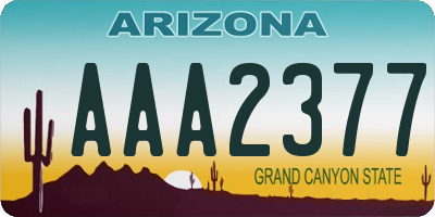 AZ license plate AAA2377