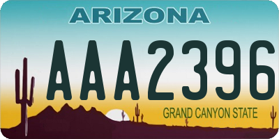 AZ license plate AAA2396