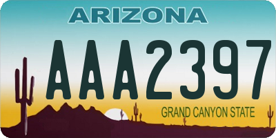 AZ license plate AAA2397