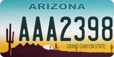 AZ license plate AAA2398