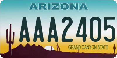 AZ license plate AAA2405