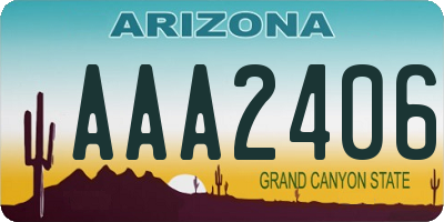 AZ license plate AAA2406