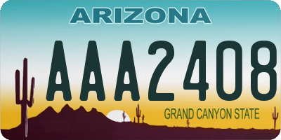 AZ license plate AAA2408