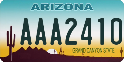 AZ license plate AAA2410