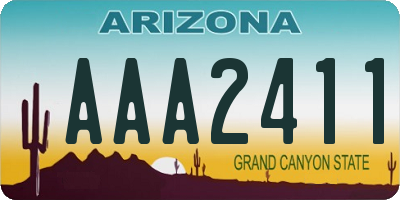 AZ license plate AAA2411