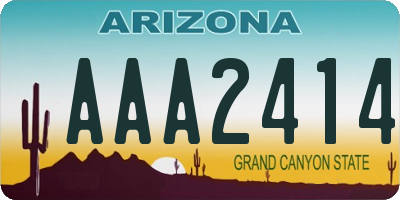 AZ license plate AAA2414