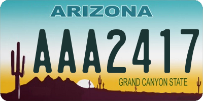 AZ license plate AAA2417