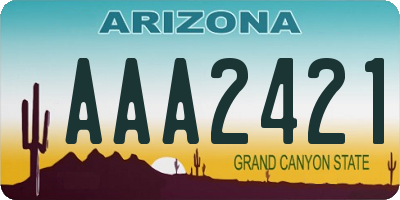 AZ license plate AAA2421