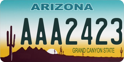 AZ license plate AAA2423