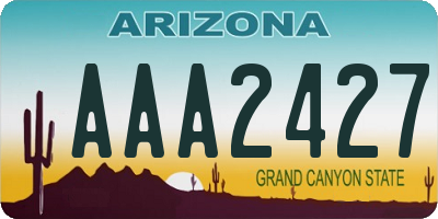 AZ license plate AAA2427