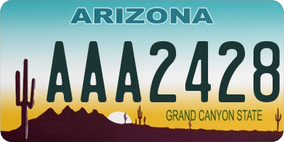 AZ license plate AAA2428