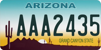 AZ license plate AAA2435