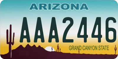 AZ license plate AAA2446
