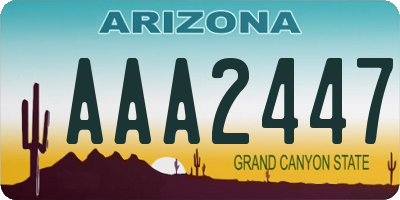 AZ license plate AAA2447
