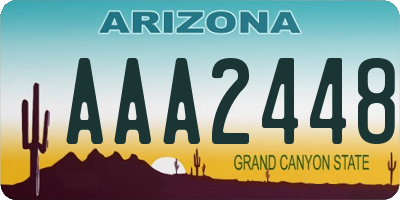 AZ license plate AAA2448