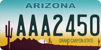 AZ license plate AAA2450