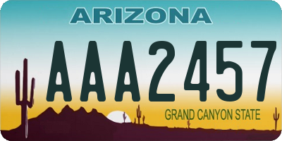 AZ license plate AAA2457