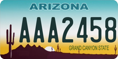 AZ license plate AAA2458