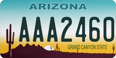 AZ license plate AAA2460