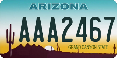 AZ license plate AAA2467