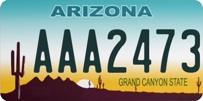 AZ license plate AAA2473