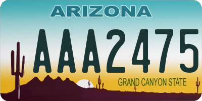 AZ license plate AAA2475