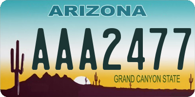 AZ license plate AAA2477