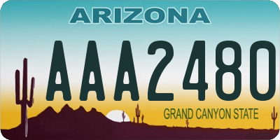 AZ license plate AAA2480