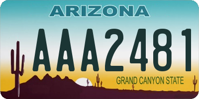 AZ license plate AAA2481