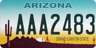 AZ license plate AAA2483