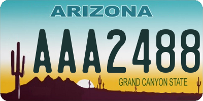 AZ license plate AAA2488