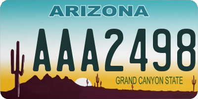 AZ license plate AAA2498