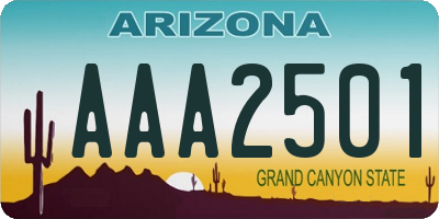 AZ license plate AAA2501